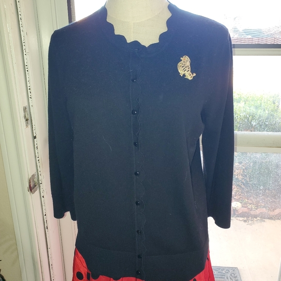 🎃Halloween🎃Red Taffeta Poodle Skirt Inc. Sweater & sara cov poodle brooch - Picture 6 of 16